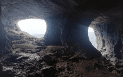 Zorkos beach and the cave “Holes” or “Eyes”
